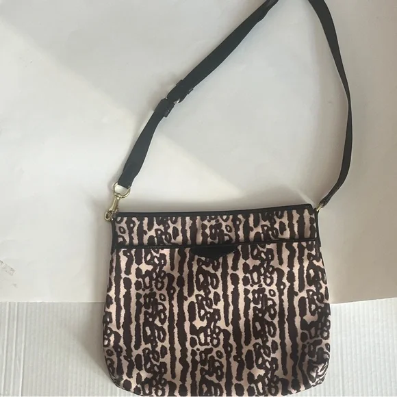 Coach Leopard Print Shoulder crossbody Bag in Black and Tan - Picture 2 of 10